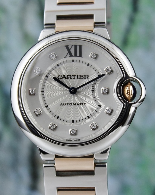 (image for) A Cartier Ballon Bleu 18K Rose Gold & Stainless Steel Automatic Watch / 3284